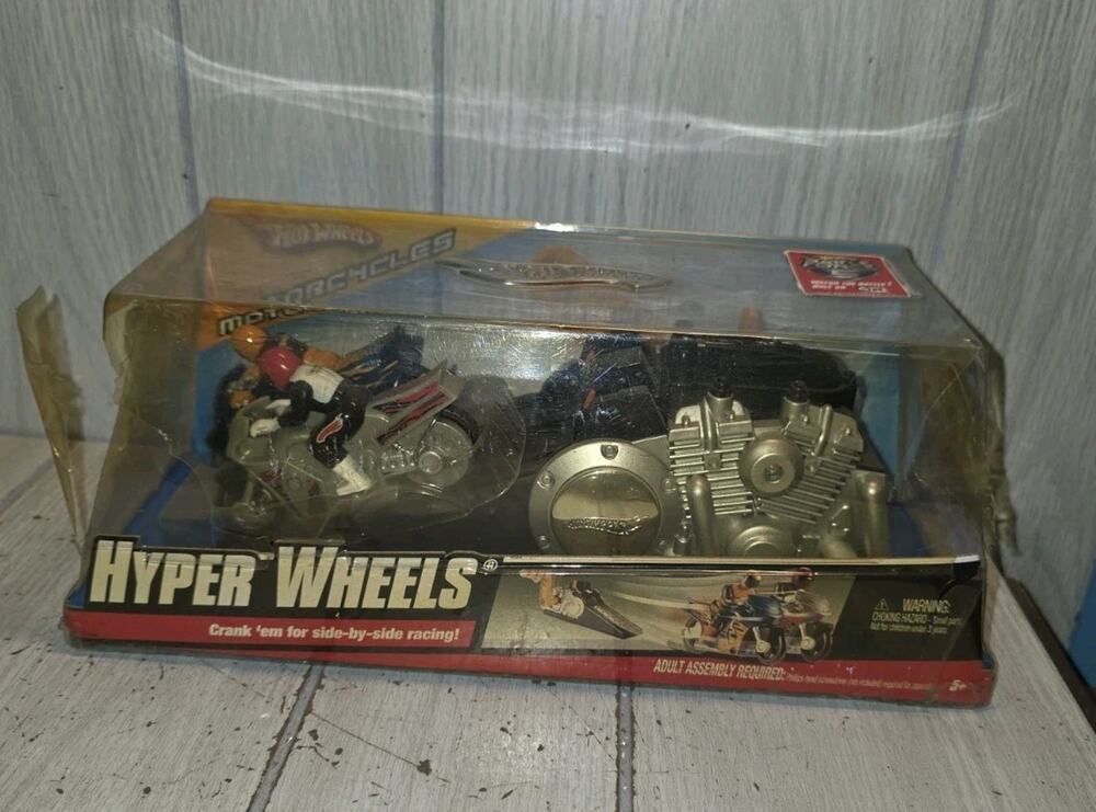 Vintage Hot Wheels Hyper Wheels Dual Motorcycle Launcher And 2 Motorcycles New